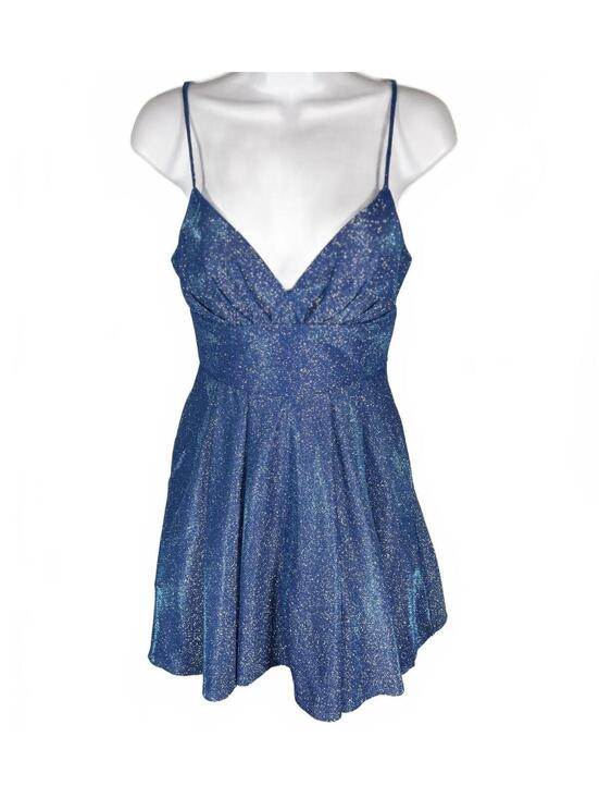 Dresses & Skirts - B Darling Blue Glitter Mini Dress Cyber Y2K Party Coquette Aesthetic Night Out S